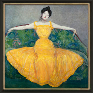 Bild "Damen i gult" (1899), inramad von Max Kurzweil