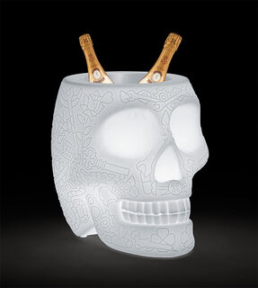 Kabellose LED-Designerlampe / Pflanzkübel "Mexican Skull" mit Farbwechsel - Design Studio Job von Qeeboo