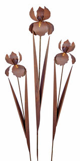 Pics de jardin - set floral "Iris", 3 pièces
