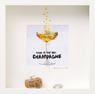 Tableau 3D "Champagne" (2024), encadrée