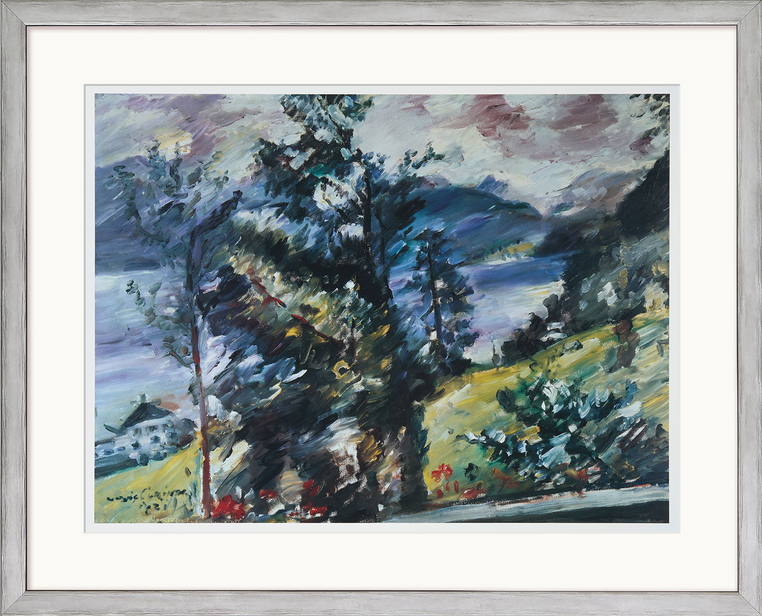 Billede "Walchensee, udsigt over Wetterstein" (1921), indrammet von Lovis Corinth