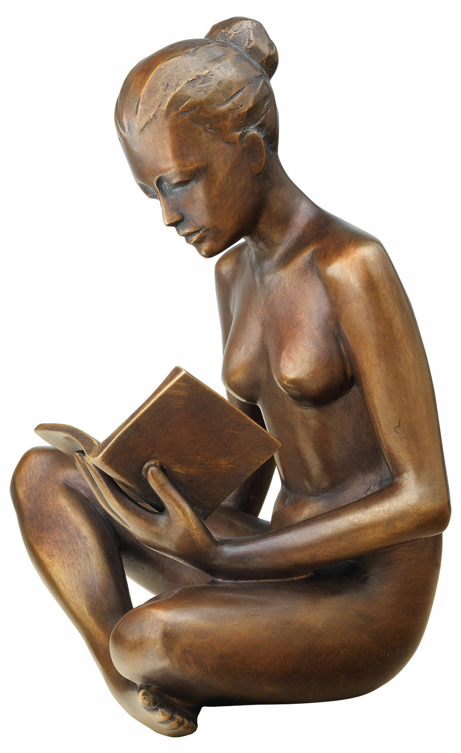 Skulptur "Läsande kvinna" (2018), brons von SIME