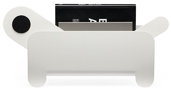 Magazine rack "Paper Pet", white version by Frederik Roijé Design