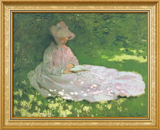 Bild "Läsaren" (1872), inramad von Claude Monet