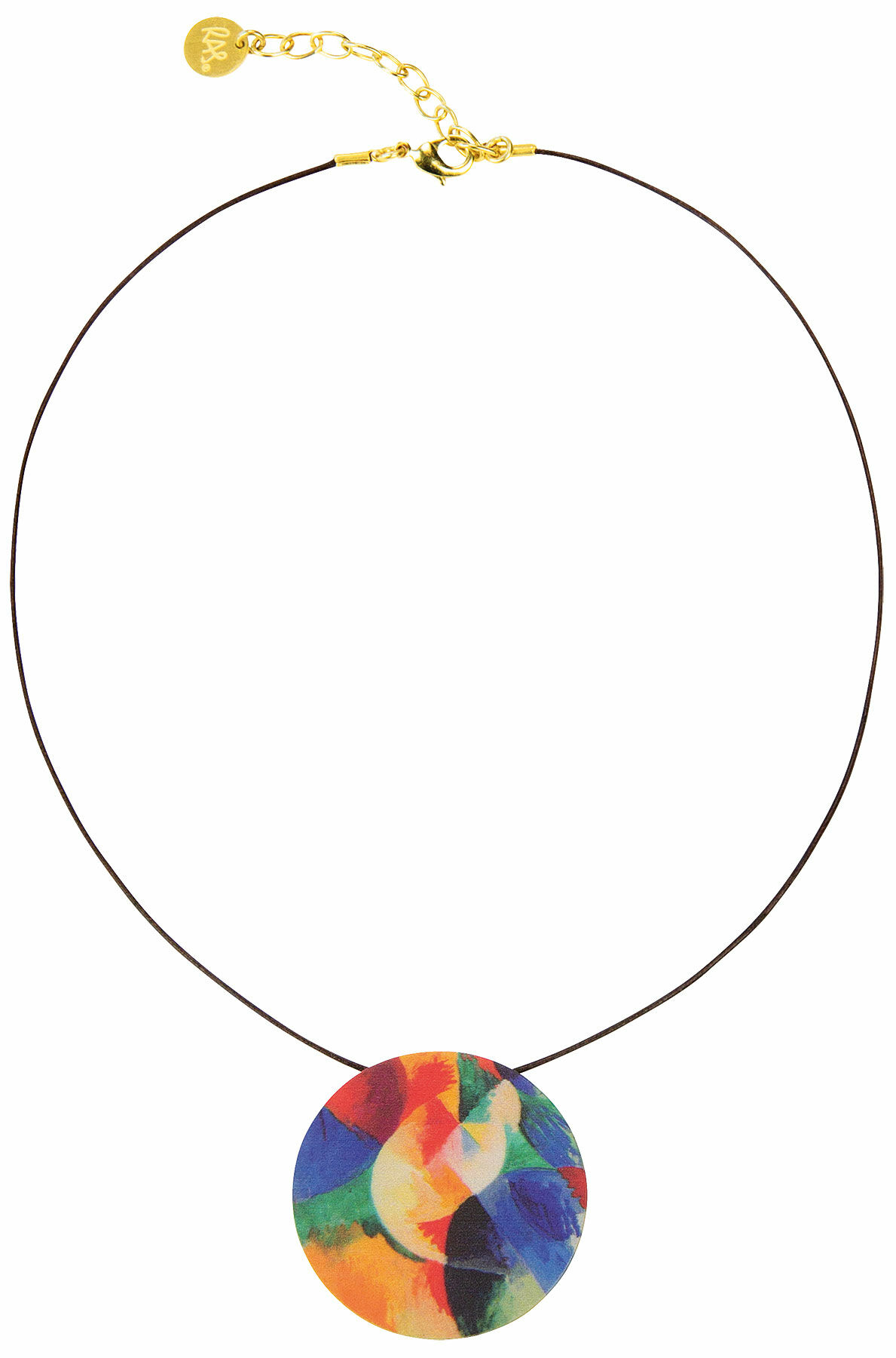 Halsband "Circle Shapes, Sun" med läderband von Robert Delaunay