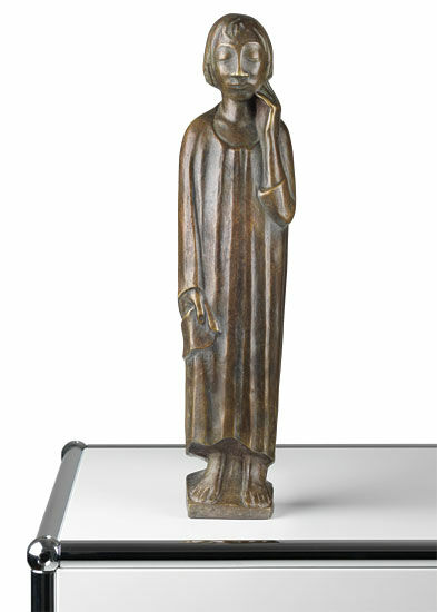Skulptur "Den eftertänksamme mannen II" (1934), reduktion i brons von Ernst Barlach