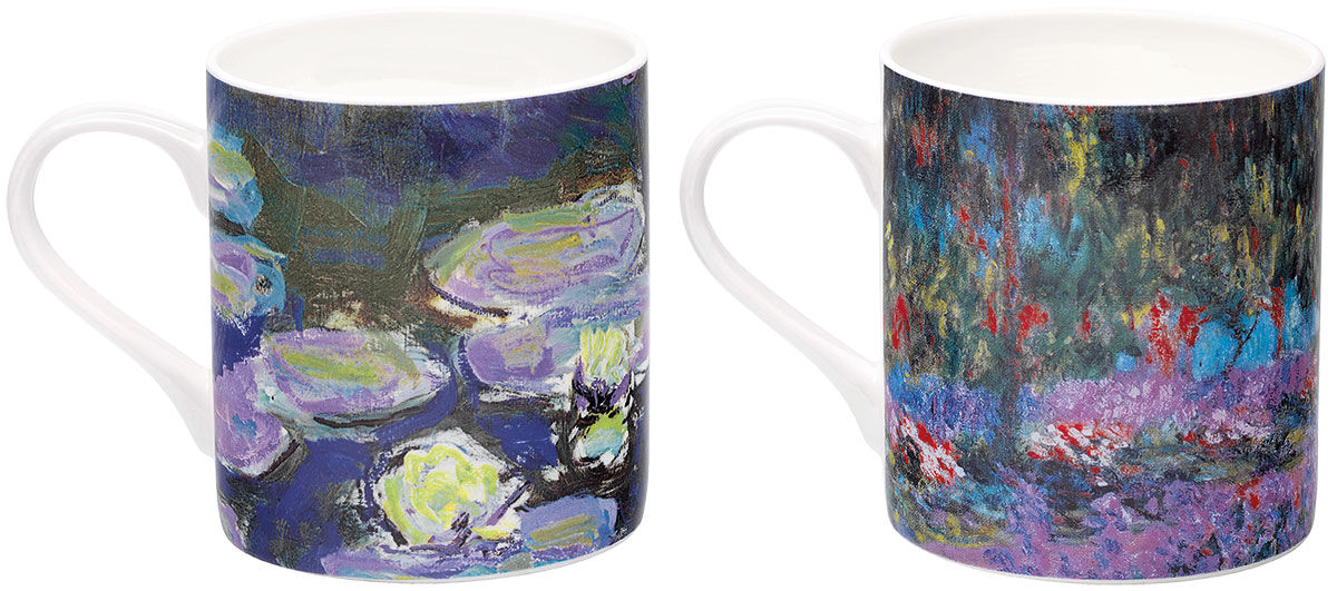 Set de 2 mugs avec motifs de l'artiste, porcelaine von Claude Monet