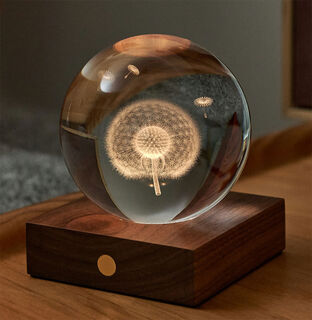 Wireless decorative lamp "Amber Crystal Light - 3D Dandelion", dimmable by Gingko