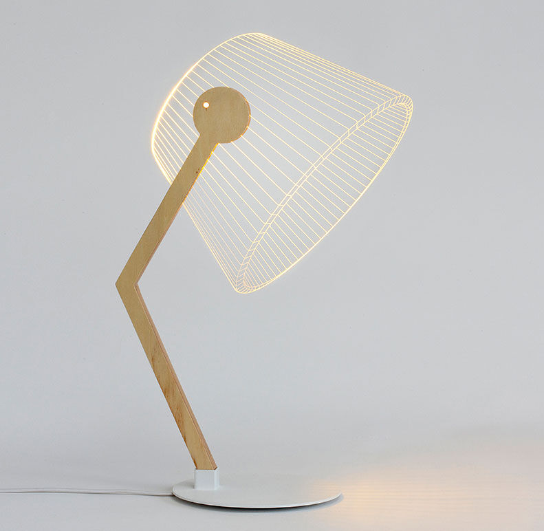 LED table lamp "ZIGGi White/Brown" by Studio Cheha