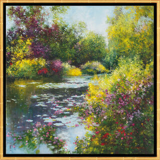 Bild "A Giverny le Jardin de Monet", inramad von Jean-Claude Cubaynes