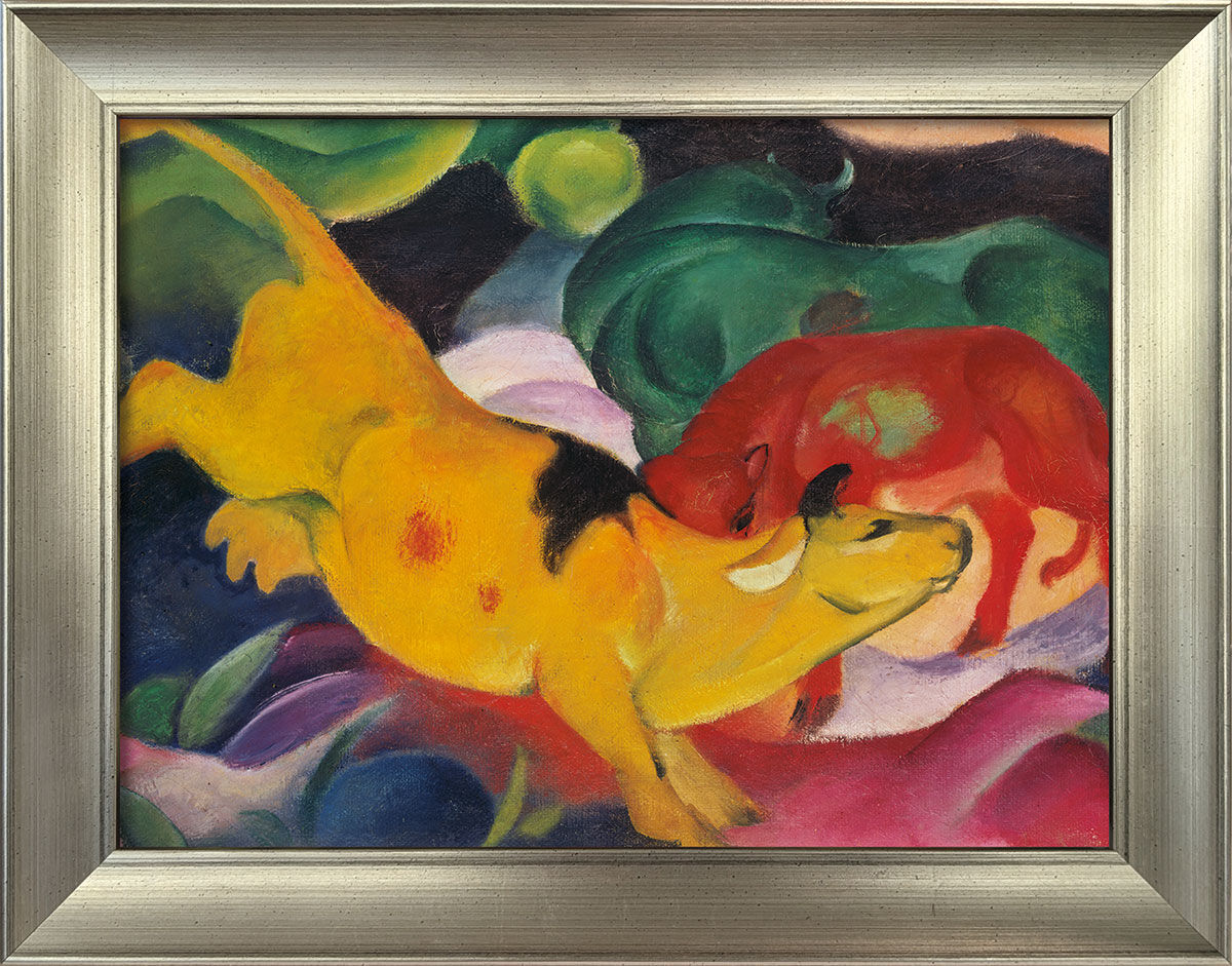 Tableau "Vaches jaune-rouge-vert" (1912), encadré von Franz Marc