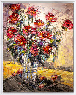 Bild "Red Roses I" (2024) (Original / Unik förlaga), inramad