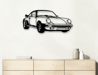 Wandskulptur "Porsche Turbo Schwarz" (2022) von Jan M. Petersen
